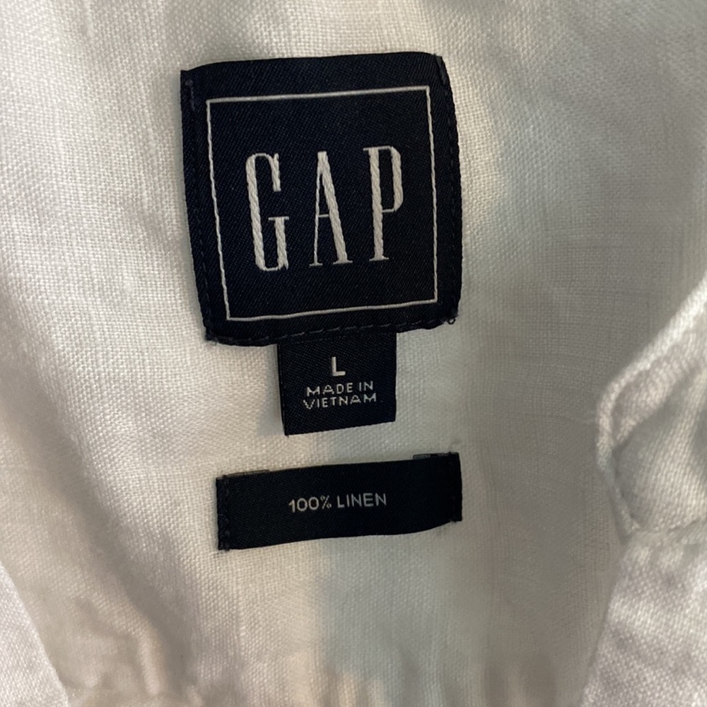 Gap 100% Linen White Notch Neck Tunic EUC - Picture 4 of 12